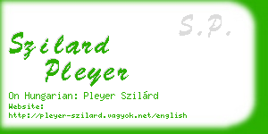 szilard pleyer business card