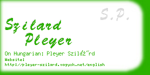 szilard pleyer business card